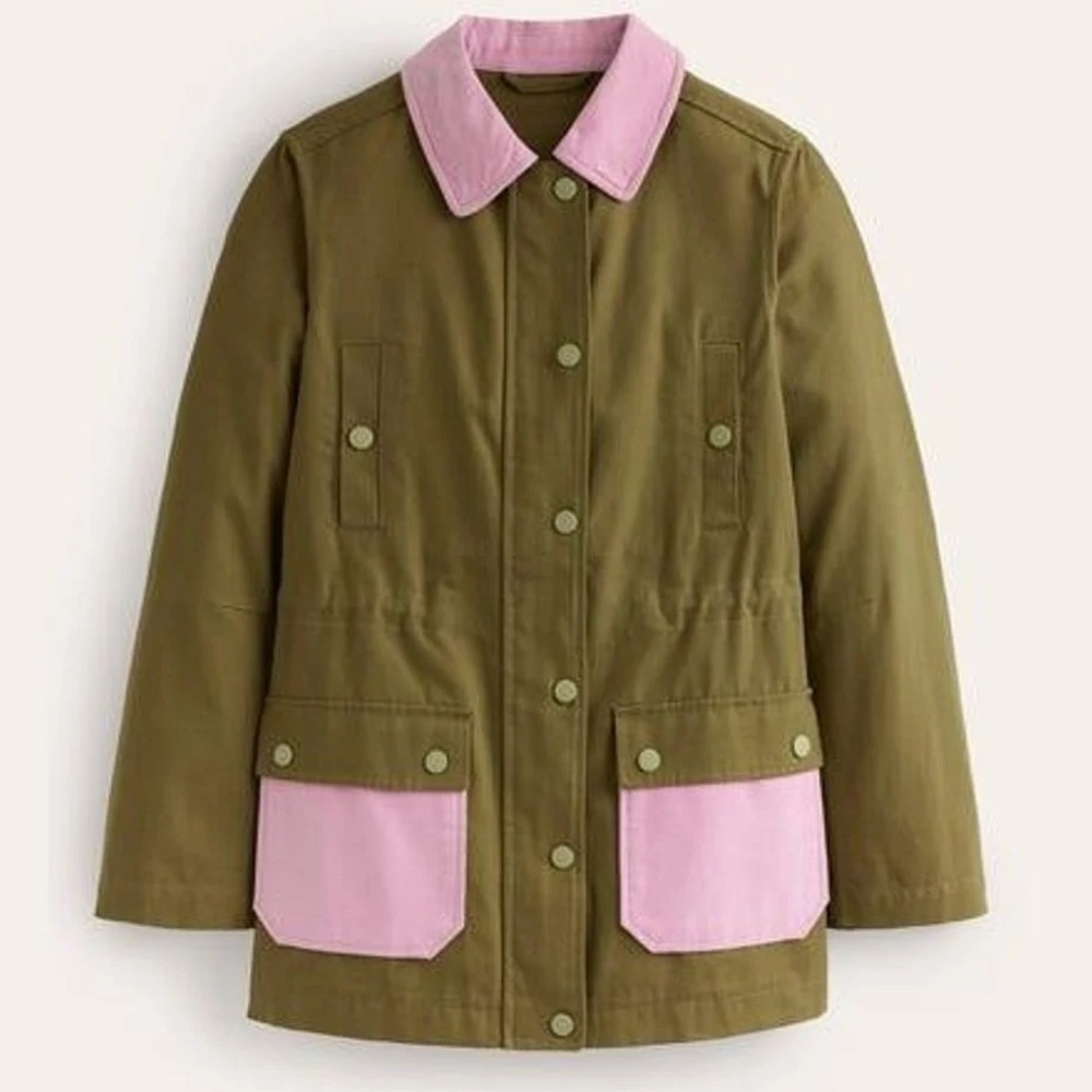 Boden color block barn coat